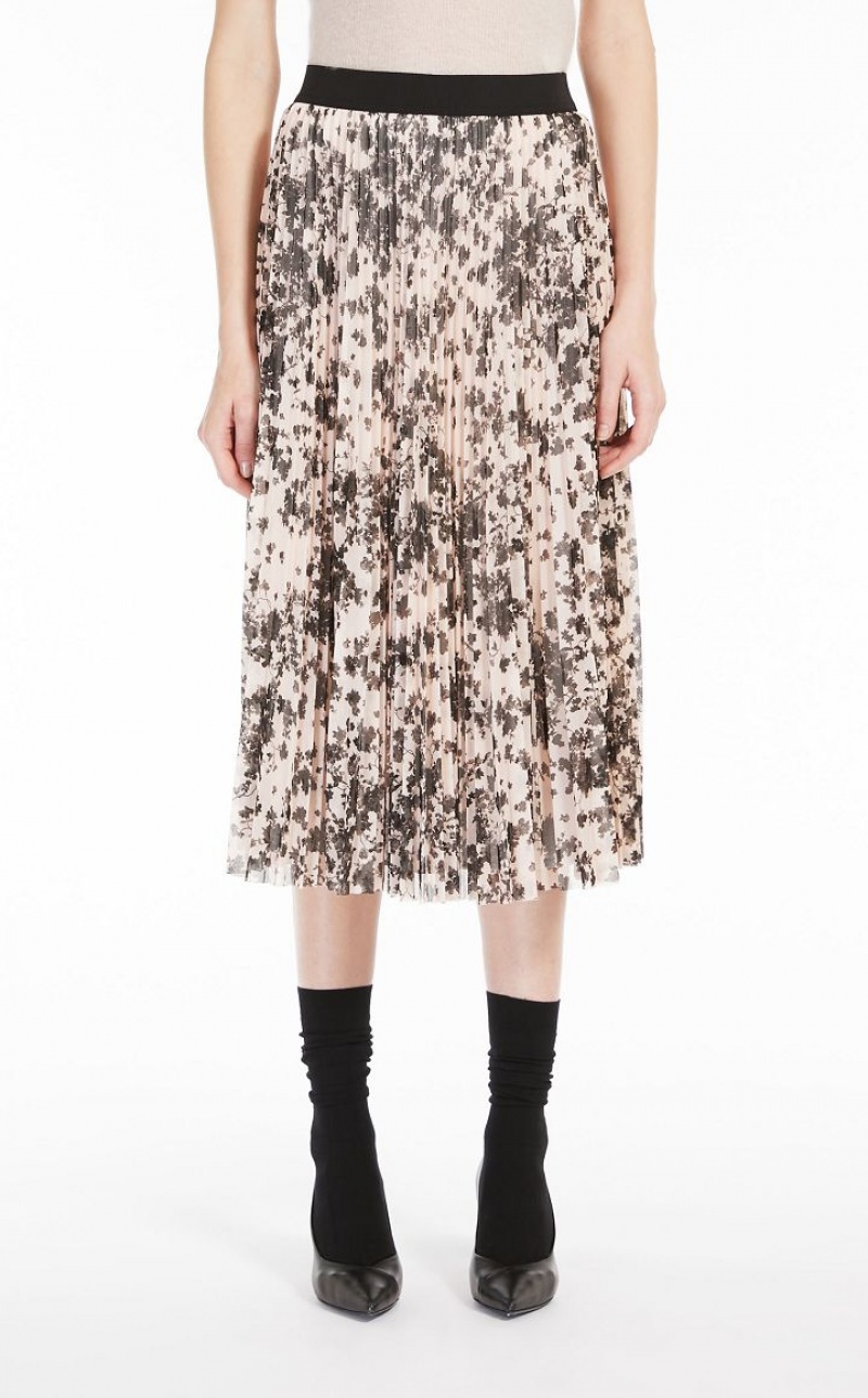 POWDER MaxMara Pleated Printed Tulle Skirts | MMR593680