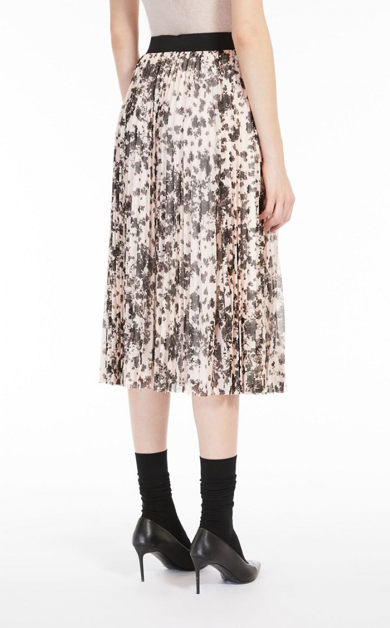 POWDER MaxMara Pleated Printed Tulle Skirts | MMR593680