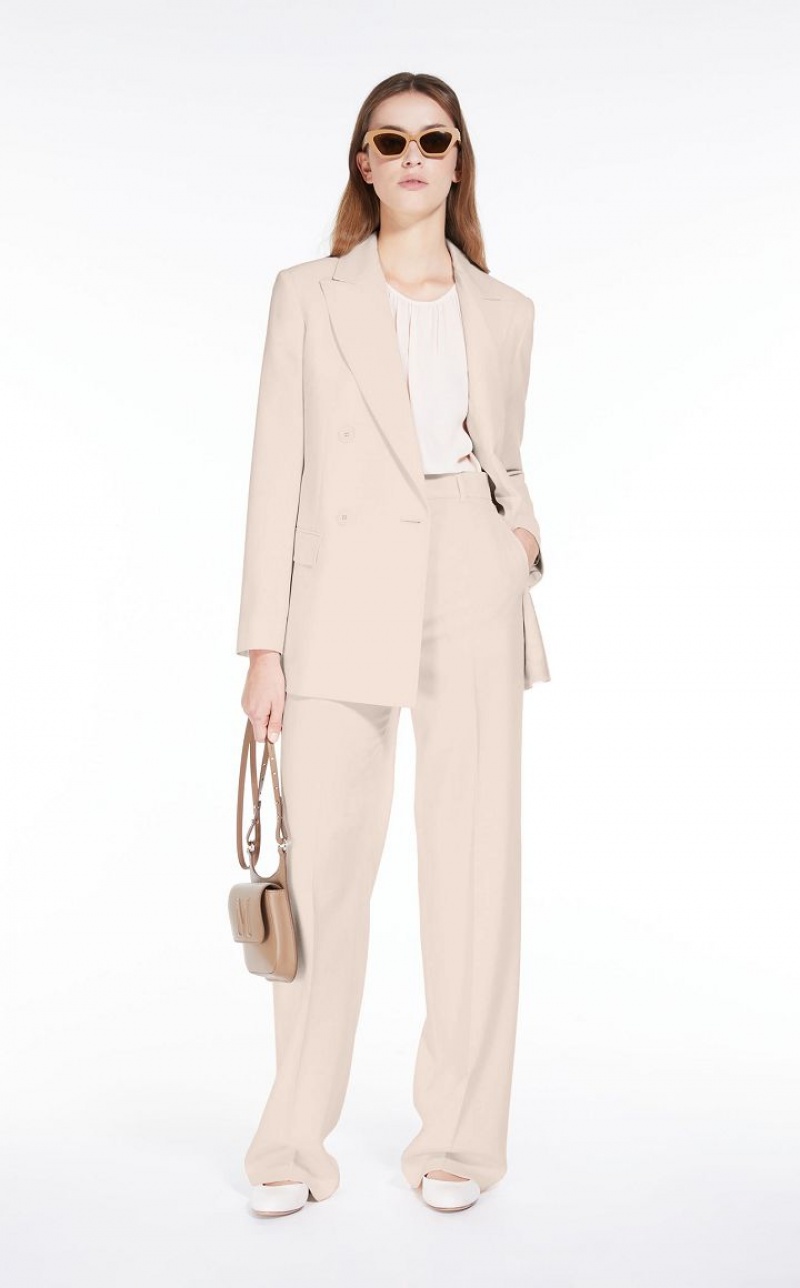 POWDER MaxMara Wool Satin Crepe Blazers | MMR594092