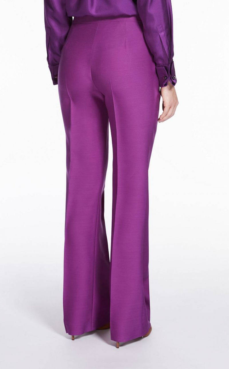 PURPLE MaxMara Wool And Silk Double-fabric Trousers | MMR593745