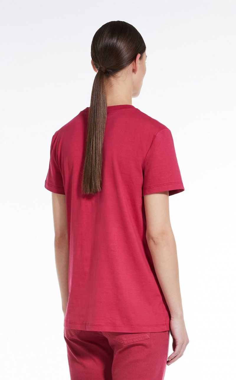 RASPBERRY MaxMara Cotton With Wegman Print T-shirts | MMR593659