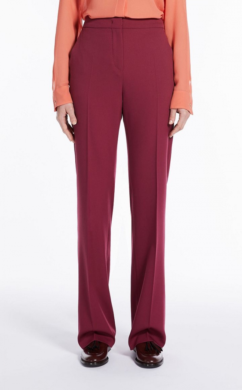 RASPBERRY MaxMara Flared In Wool Trousers | MMR593825