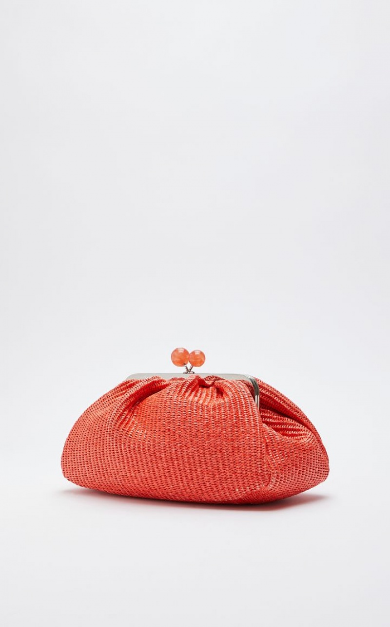 RED MaxMara Medium Pasticcinoin Raffia Weekend Bag | MMR594143