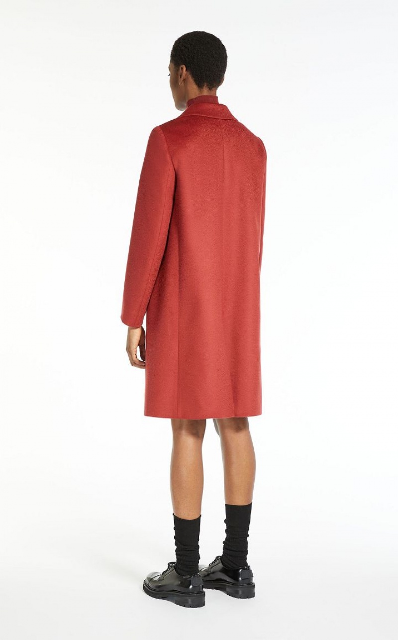 RED MaxMara Wool Broadcloth Coats | MMR593854