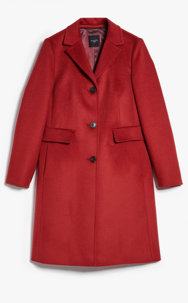 RED MaxMara Wool Broadcloth Coats | MMR593854