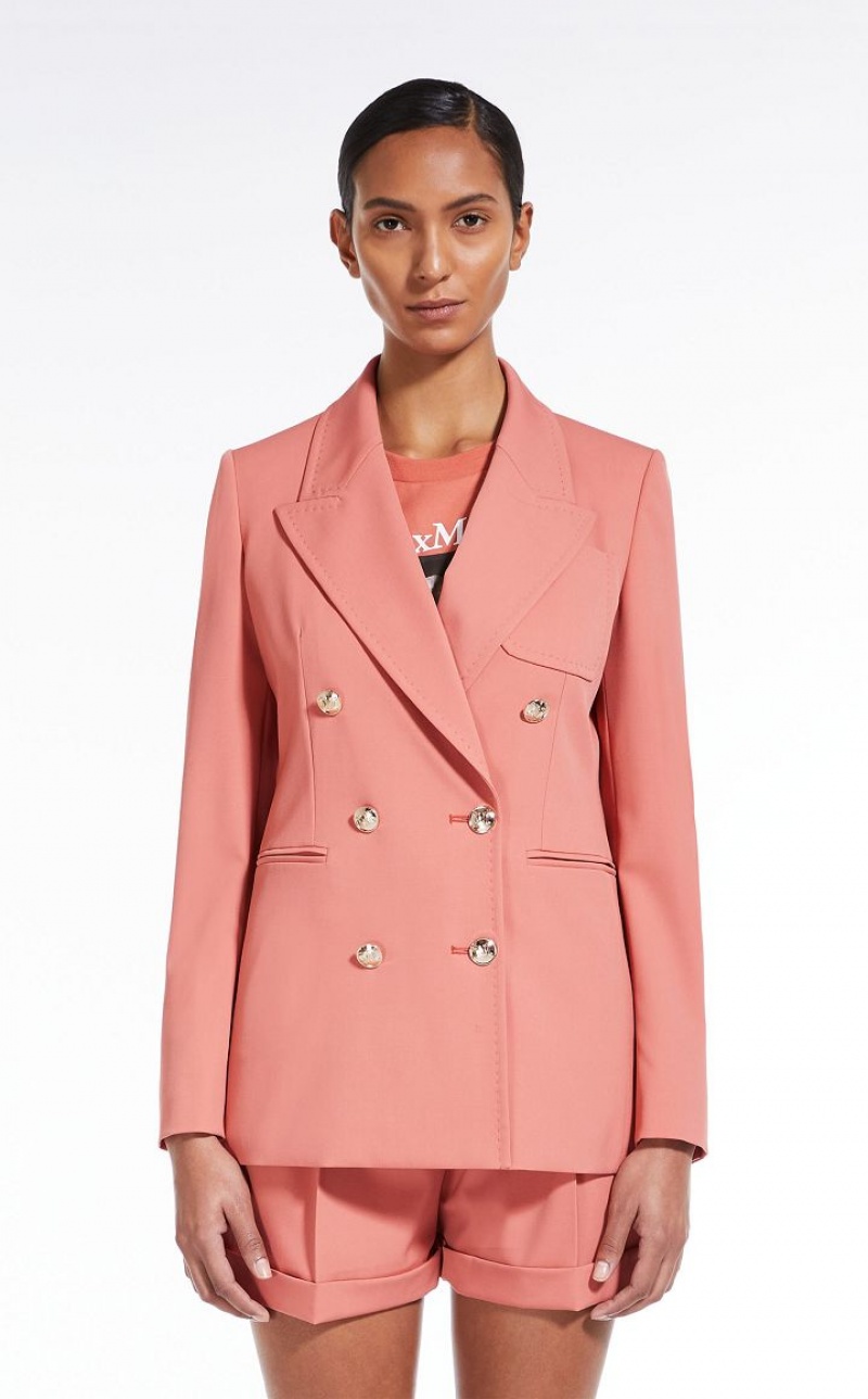 SALMON MaxMara Gabardine Wool Blazers | MMR594084