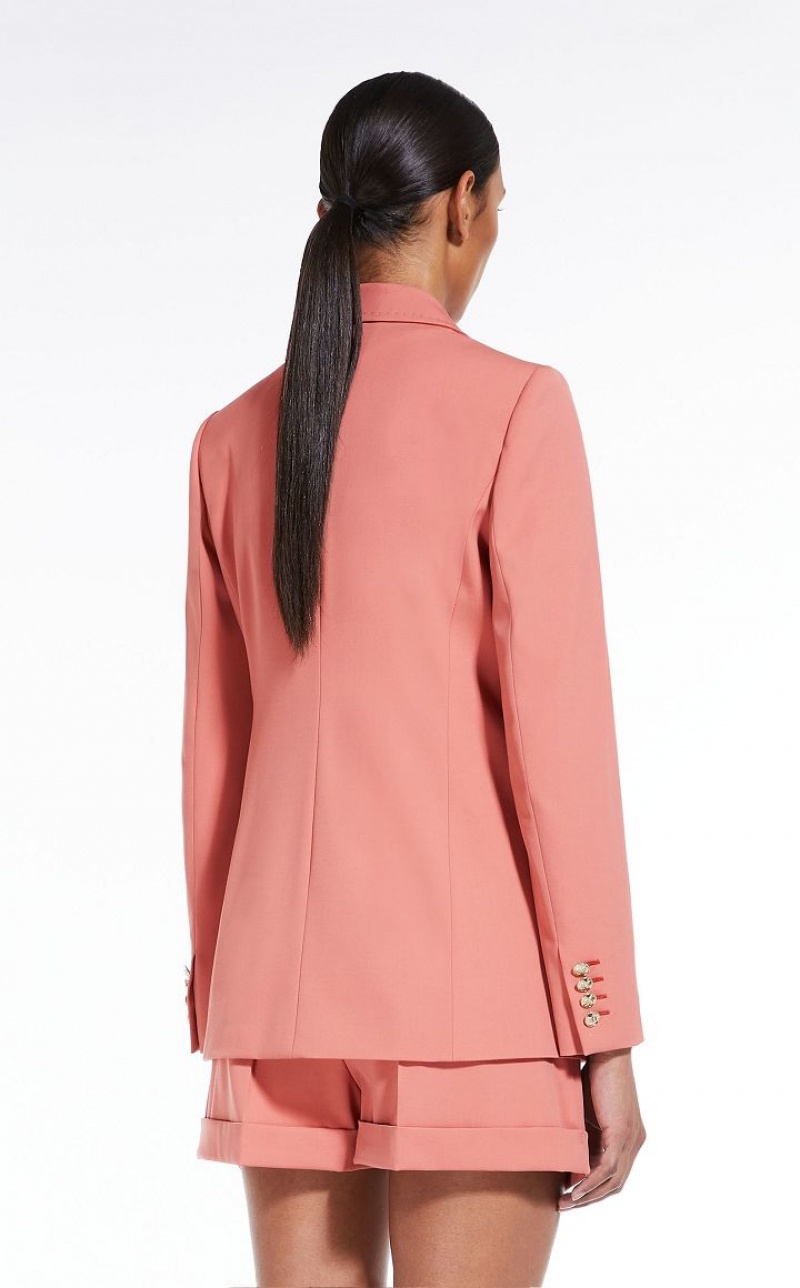 SALMON MaxMara Gabardine Wool Blazers | MMR594084