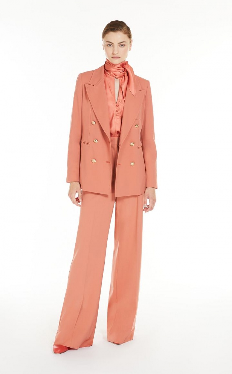 SALMON MaxMara High-waisted Wool Suit | MMR593505