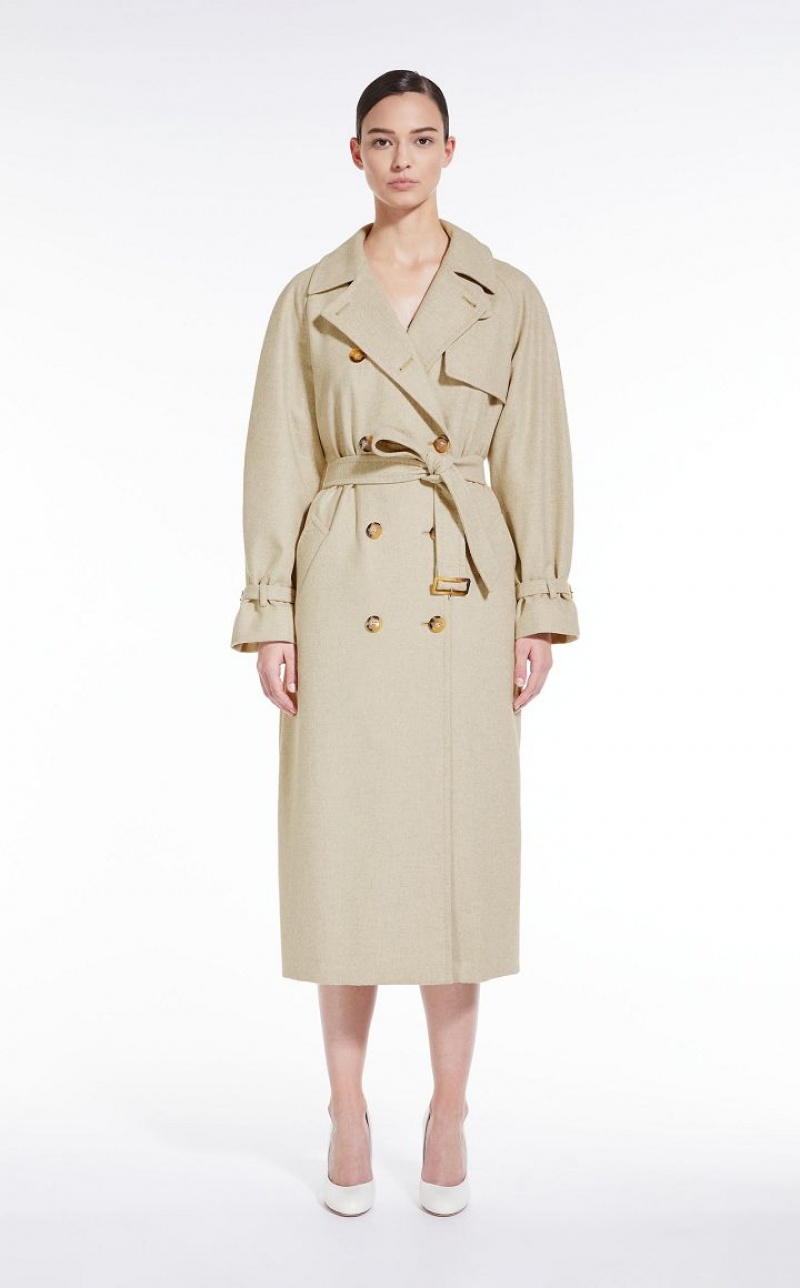 SAND MaxMara Cashmere, Alpaca And Camel Trench Coats | MMR593844