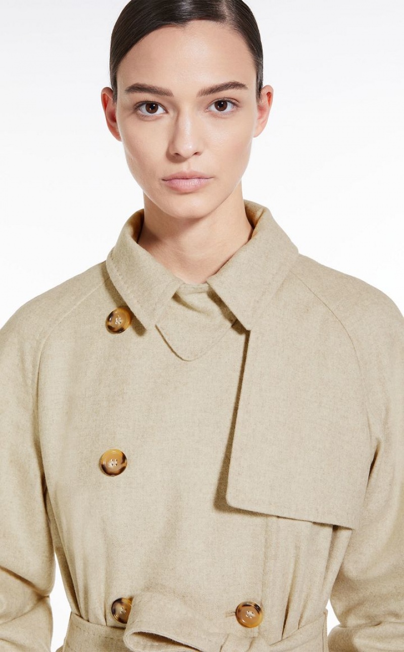 SAND MaxMara Cashmere, Alpaca And Camel Trench Coats | MMR593844