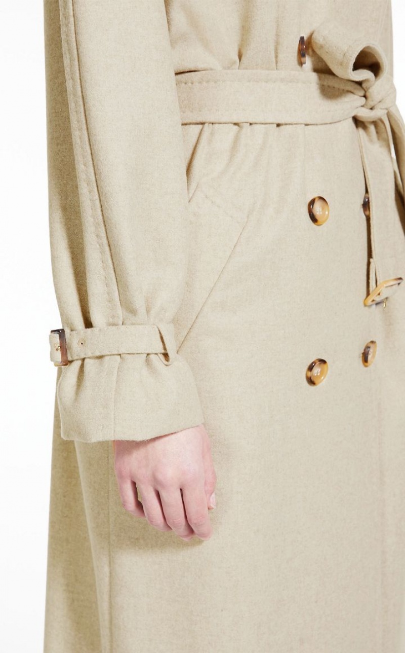 SAND MaxMara Cashmere, Alpaca And Camel Trench Coats | MMR593844