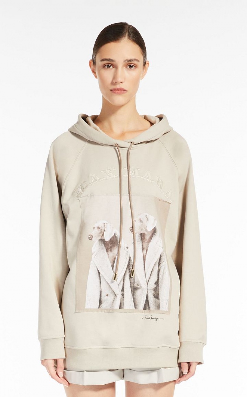 SAND MaxMara Cotton Sweatshirt With Wegman Print Knitwear | MMR593464