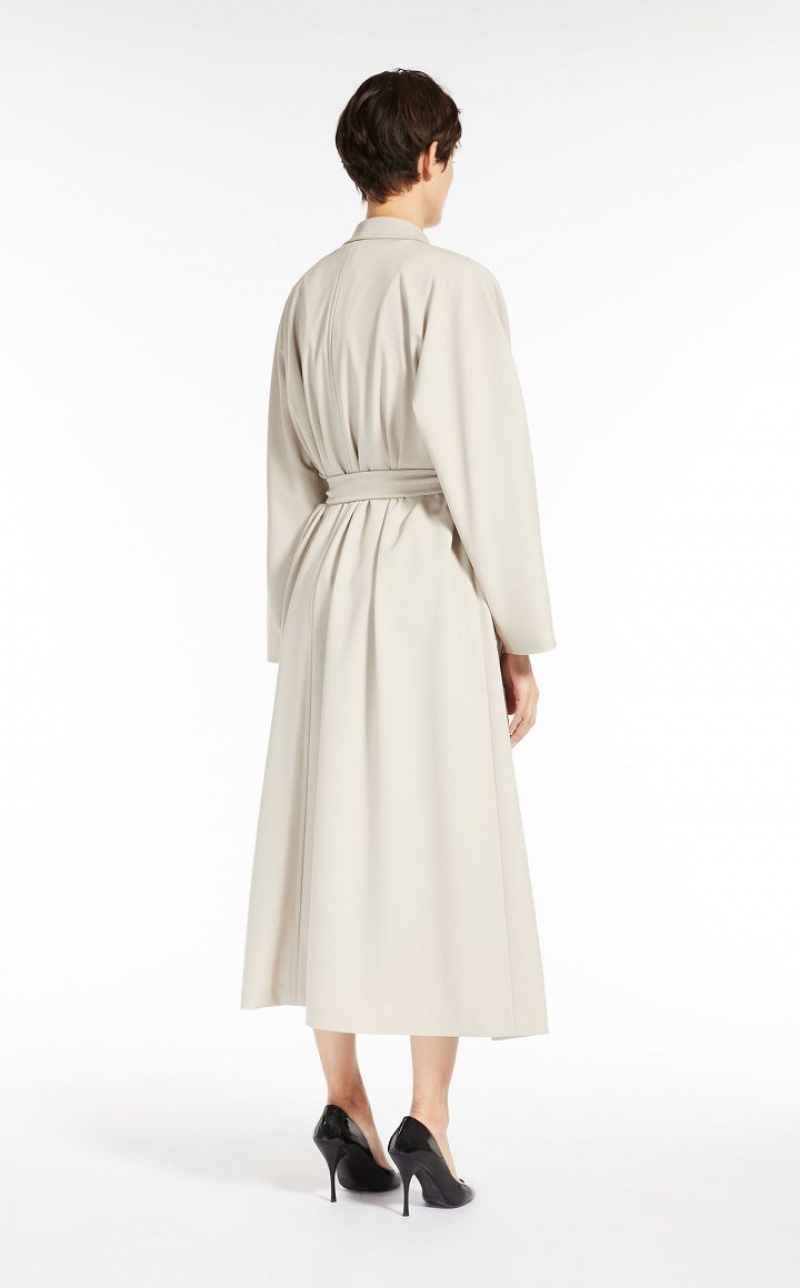 SAND MaxMara Duster In Gabardine Wool Trench | MMR593946