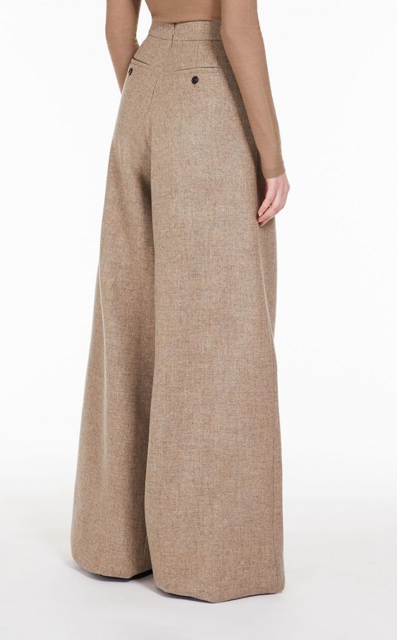 SAND MaxMara Wide, Wool And Cashmere Trousers | MMR593738