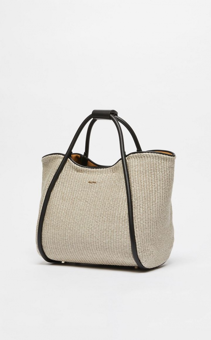 SAND MaxMara Woven straw Marine Bag | MMR594134