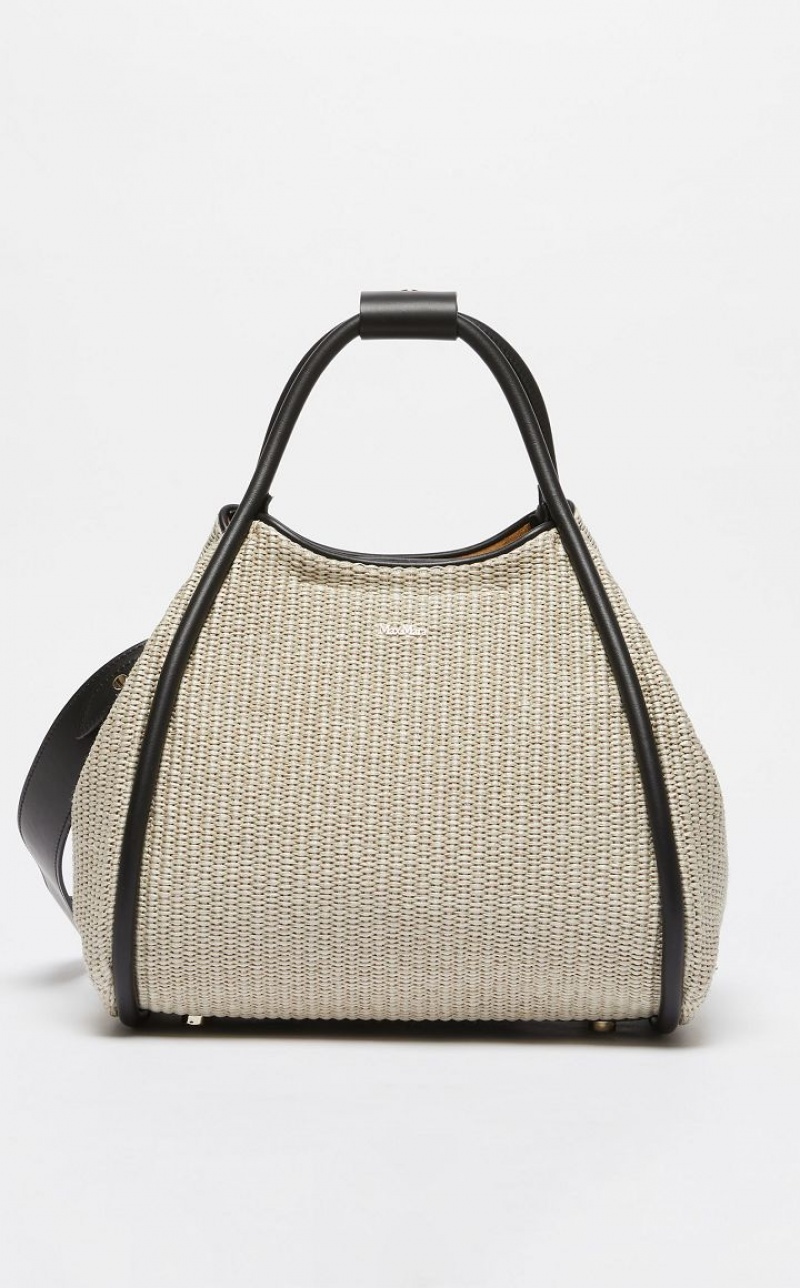 SAND MaxMara Woven straw Marine Bag | MMR594134