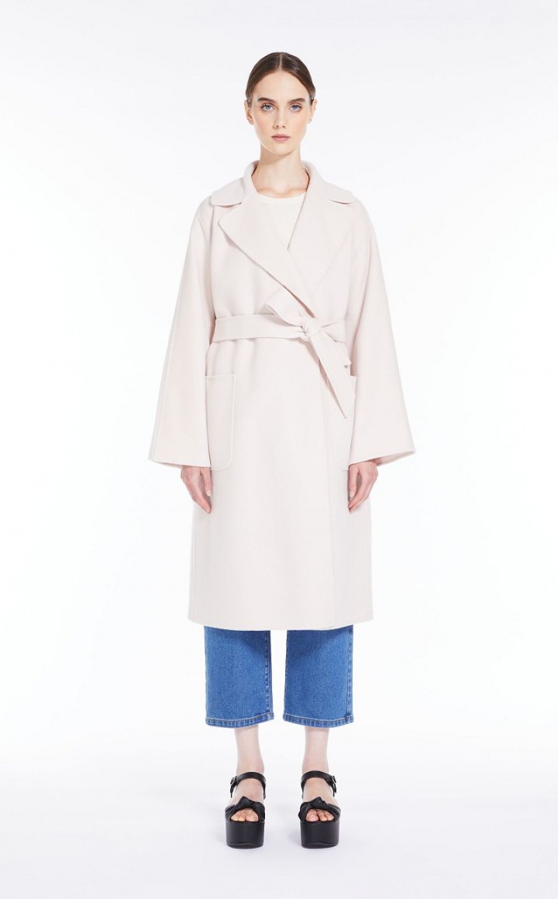 SAND MaxMara Wrap In Wool Coats | MMR593870