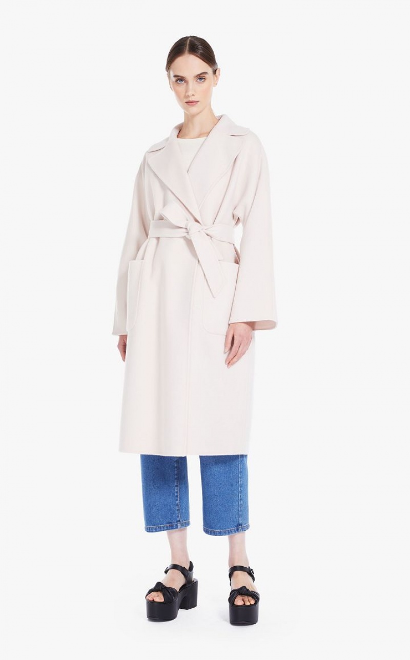 SAND MaxMara Wrap In Wool Coats | MMR593870