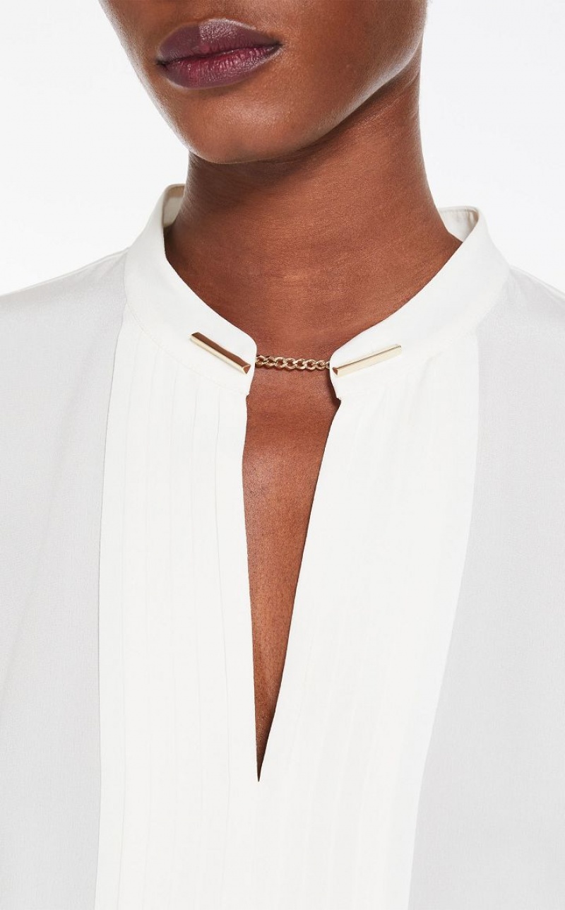 SILK MaxMara Ribbed Crepe De Chine Blouses | MMR593619