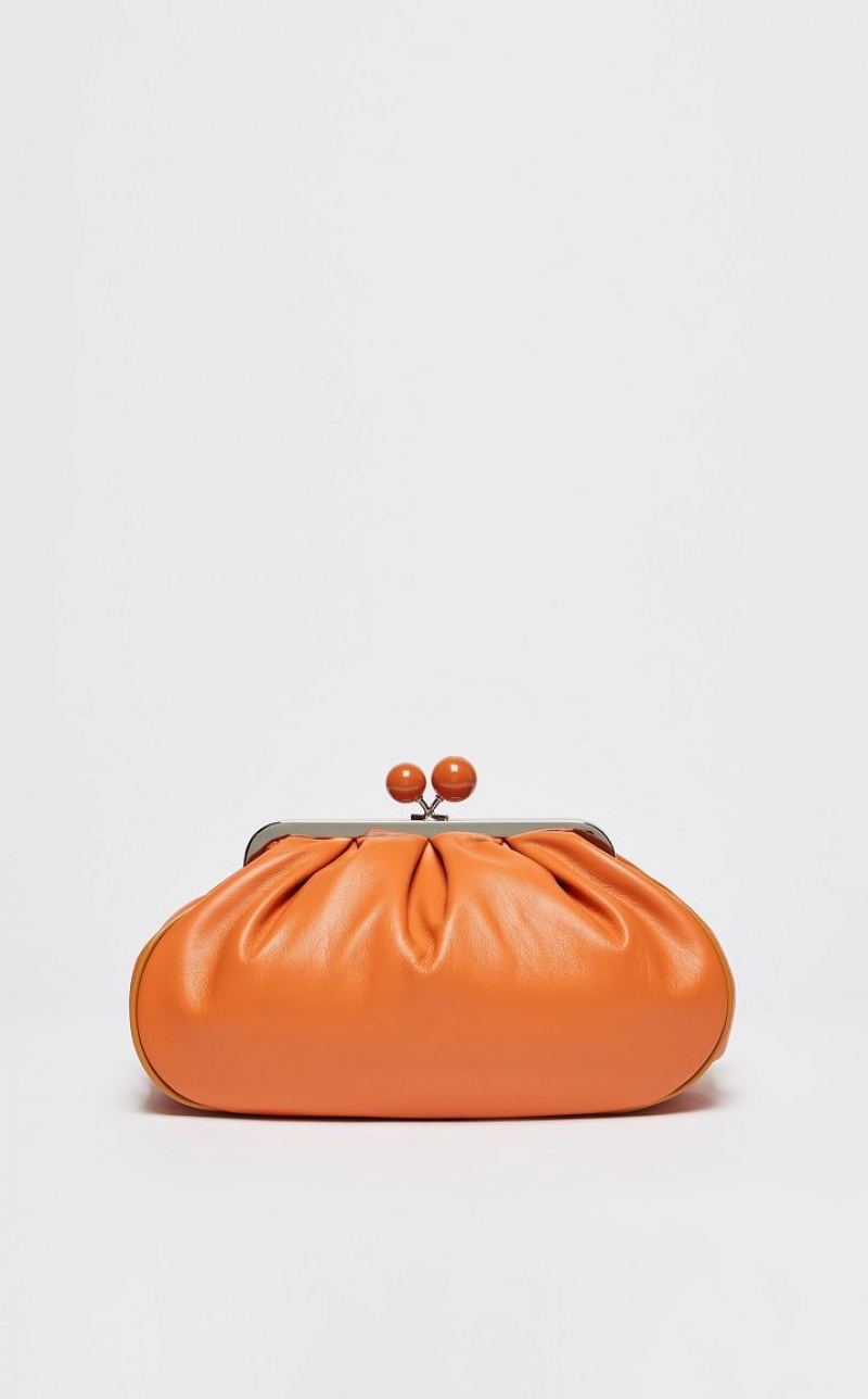 TANGERINE MaxMara Nappa Leather Pasticcino Weekend Bag | MMR594164