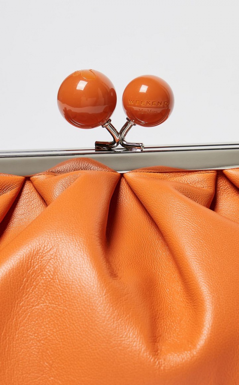 TANGERINE MaxMara Nappa Leather Pasticcino Weekend Bag | MMR594164