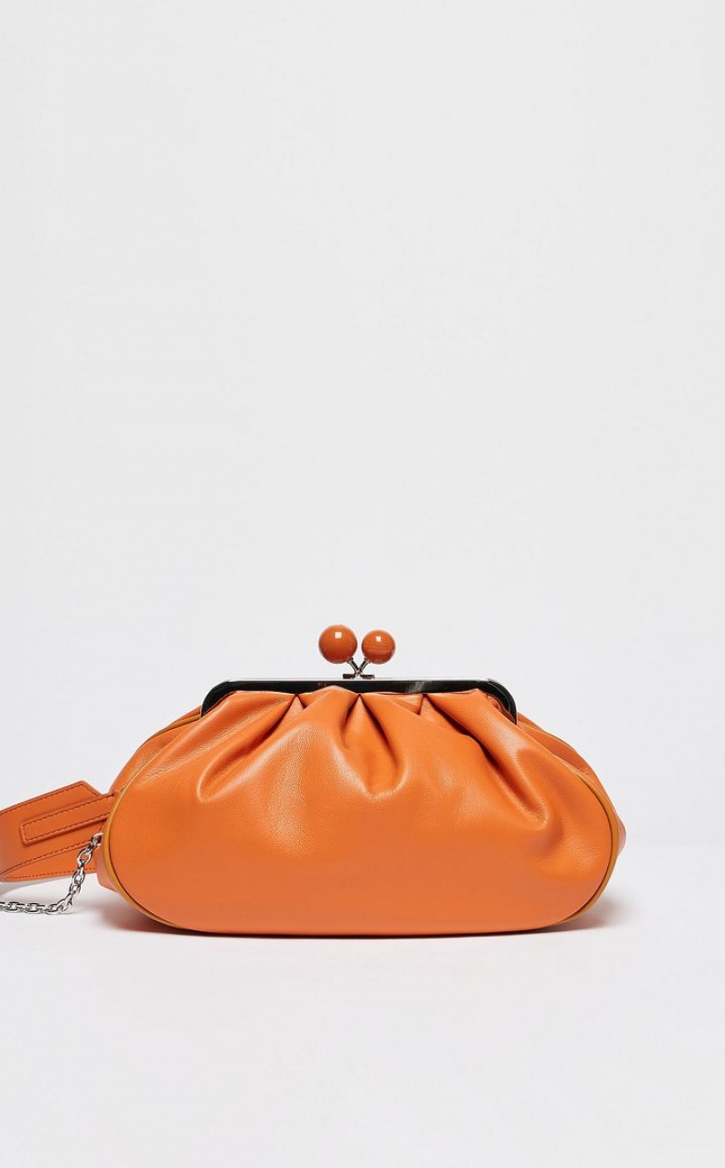 TANGERINE MaxMara Nappa Leather Pasticcino Weekend Bag | MMR594164