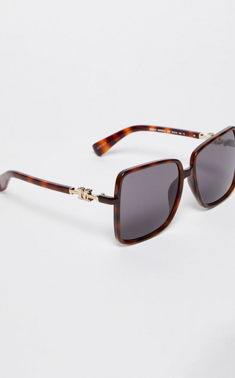 TAWNY BRONZE BROWN MaxMara Oversized Sunglasses | MMR594294