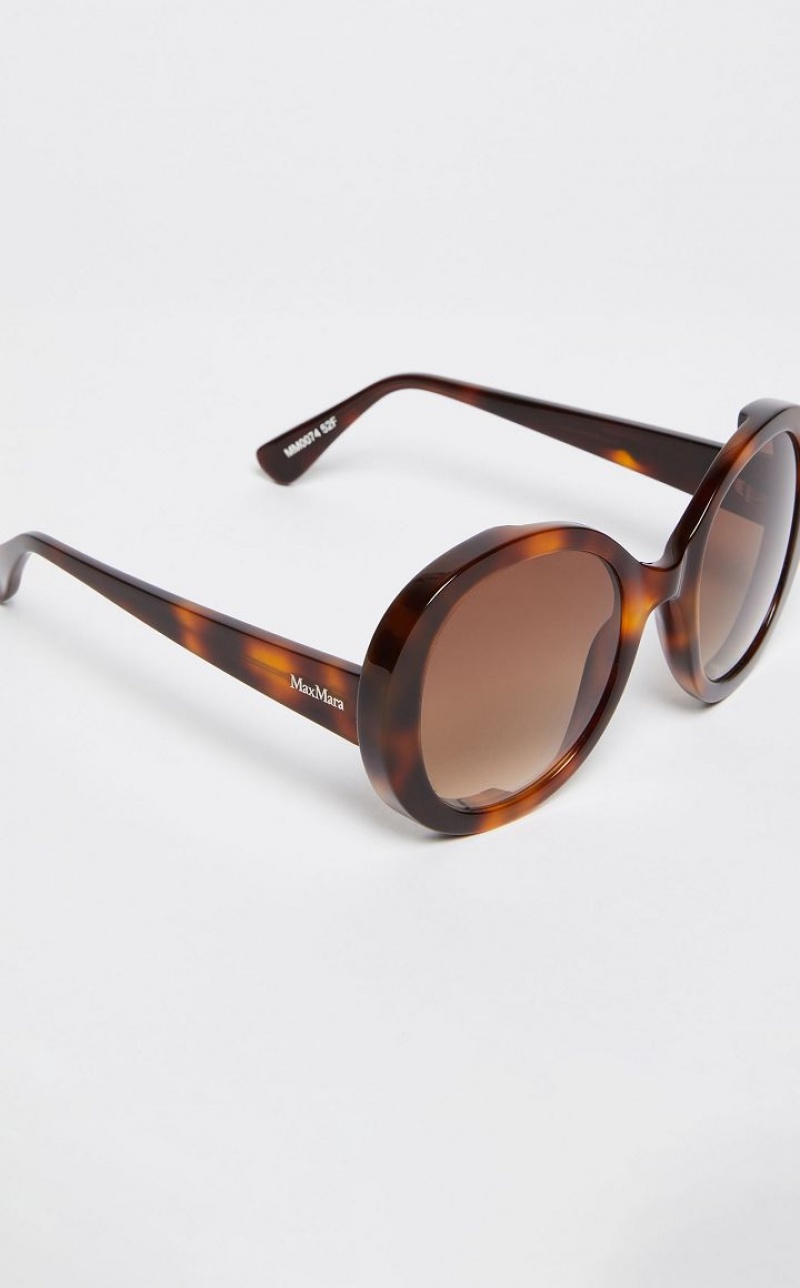 TAWNY SAND MaxMara Oversized Round Sunglasses | MMR594302