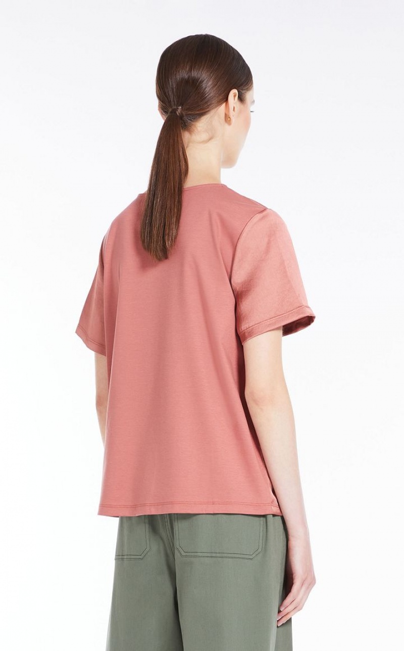 TERRA COTTA MaxMara Satin And Jersey Tops | MMR593651