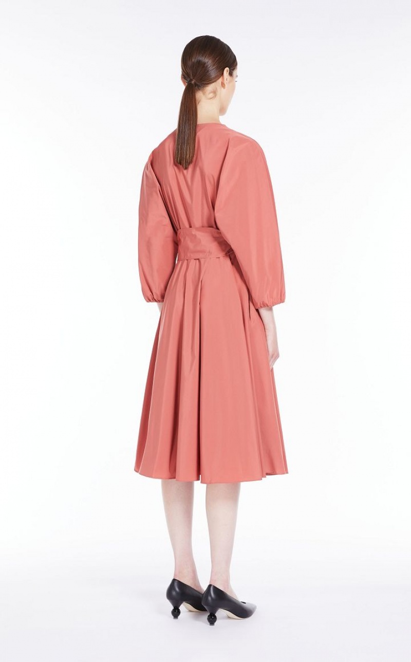 TERRA COTTA MaxMara Taffeta Wrap Dresses | MMR593364