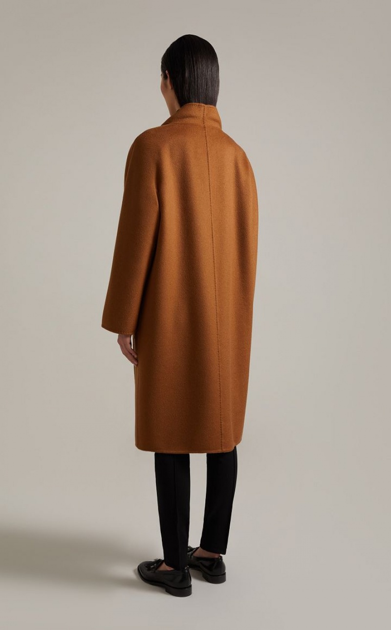 TOBACCO MaxMara Cashmere Cardigan Coats | MMR593925