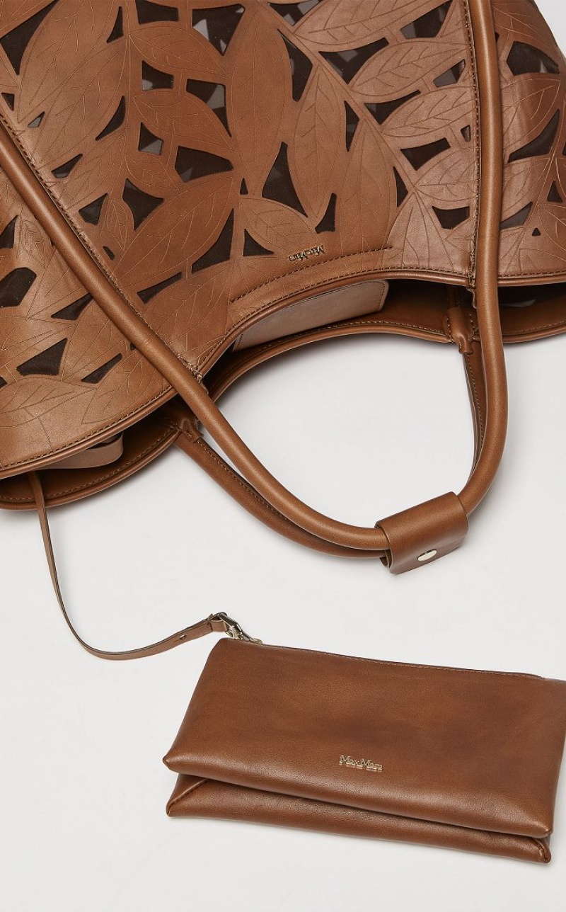 TOBACCO MaxMara In Carved Leather Marine Bag | MMR594125