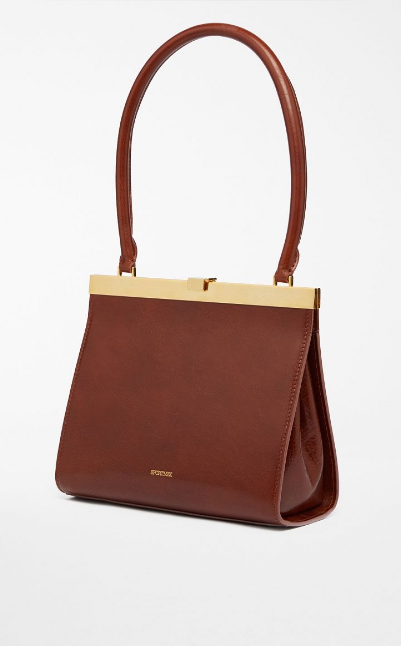 TOBACCO MaxMara Medium Leather Lizzie Sportmax Bag | MMR594183