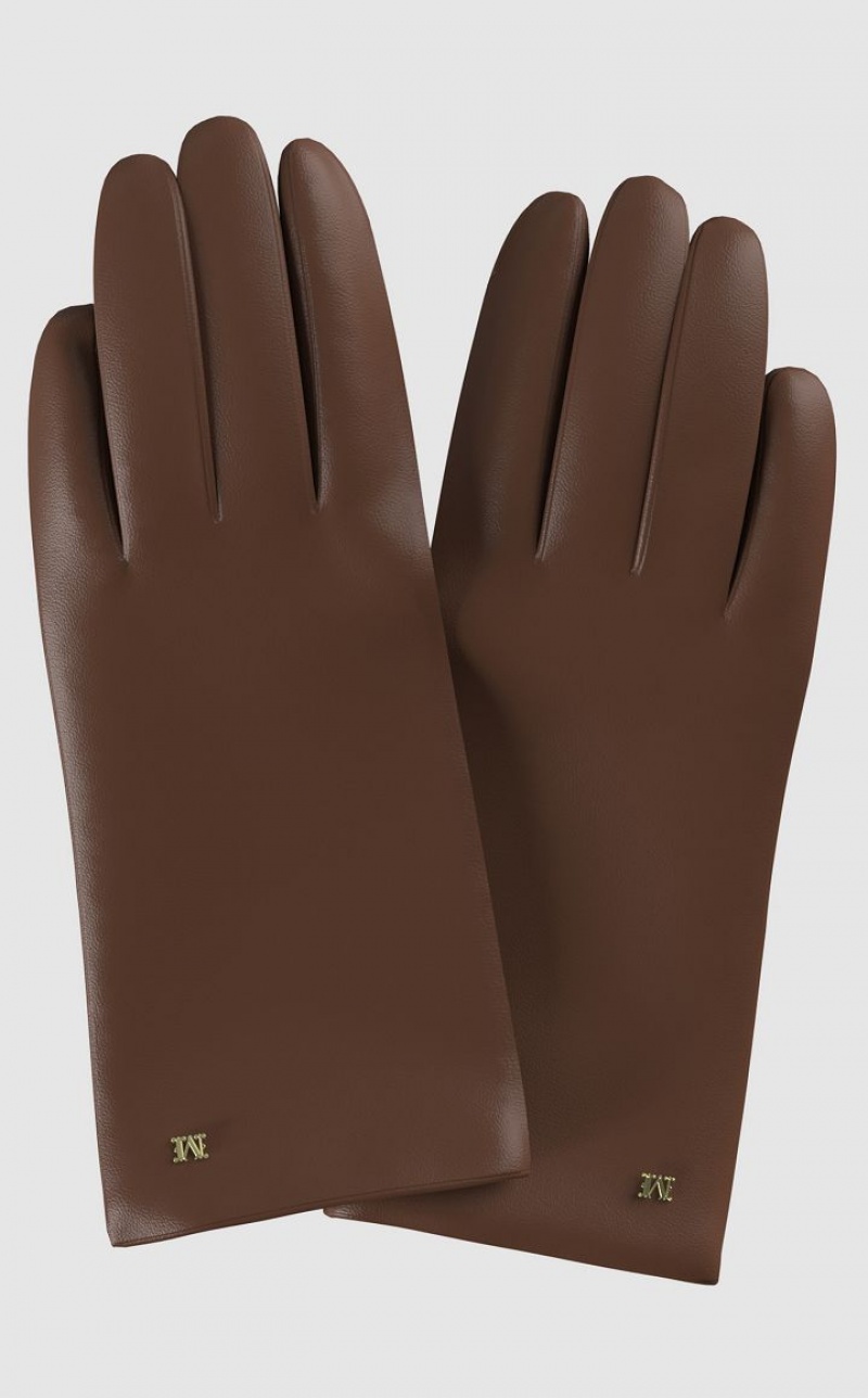 TOBACCO MaxMara Nappa Leather Gloves | MMR594237