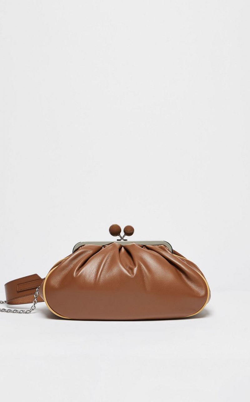 TOBACCO MaxMara Nappa Leather Pasticcino Weekend Bag | MMR594169