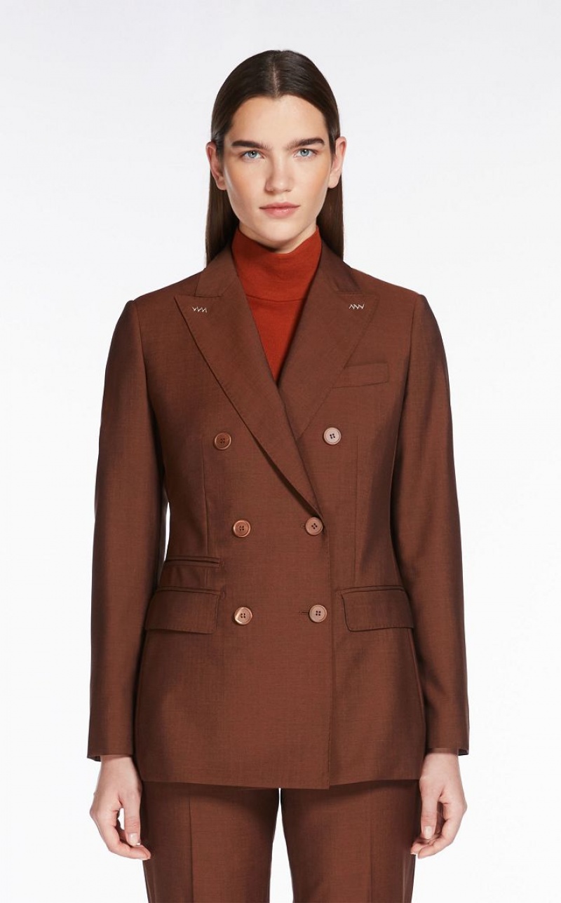 TOBACCO MaxMara Wool And Mohair Blazers | MMR594027