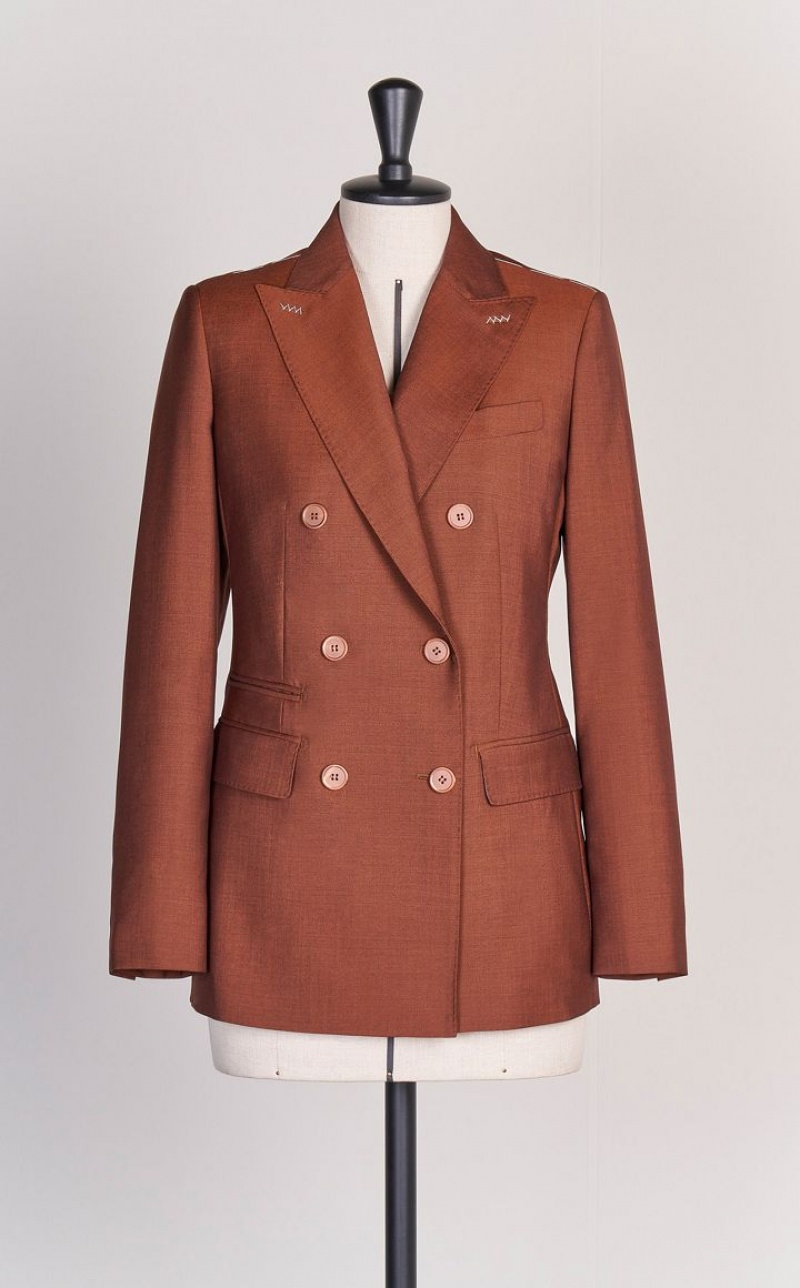 TOBACCO MaxMara Wool And Mohair Blazers | MMR594027