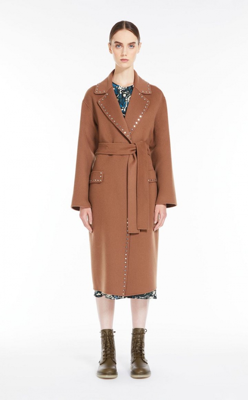 TOBACCO MaxMara Wool Robe Coats | MMR593835