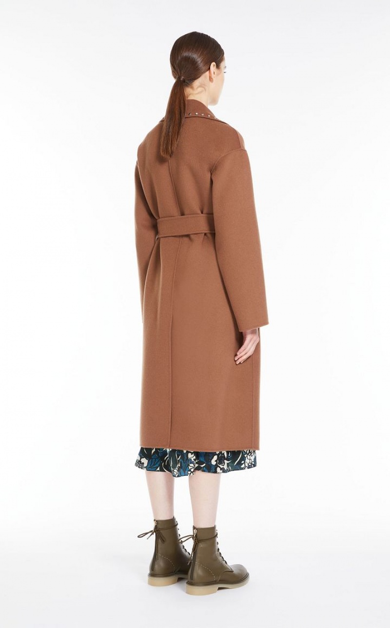 TOBACCO MaxMara Wool Robe Coats | MMR593835