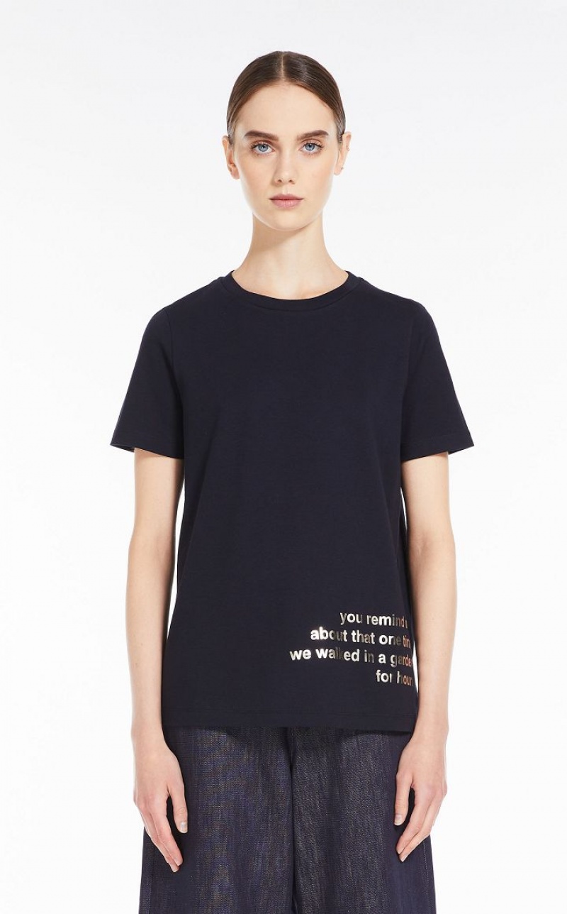 ULTRAMARINE MaxMara Printed Cotton T-shirts | MMR593654