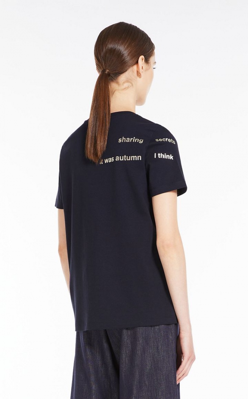 ULTRAMARINE MaxMara Printed Cotton T-shirts | MMR593654