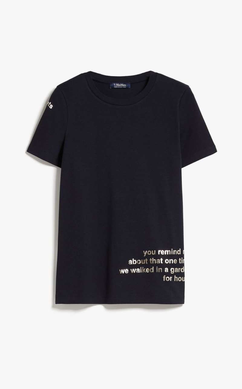 ULTRAMARINE MaxMara Printed Cotton T-shirts | MMR593654