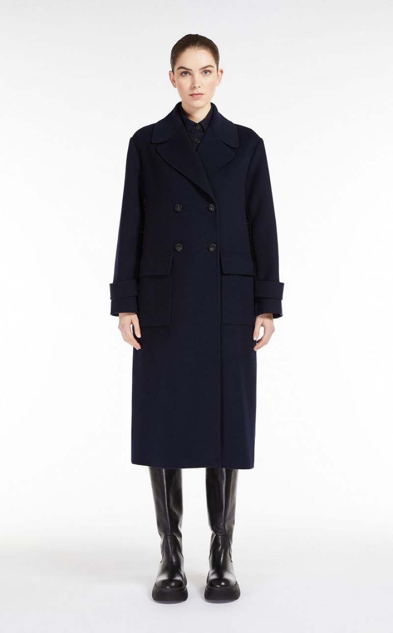 ULTRAMARINE MaxMara Wool Broadcloth Trench Coat Padded | MMR593975