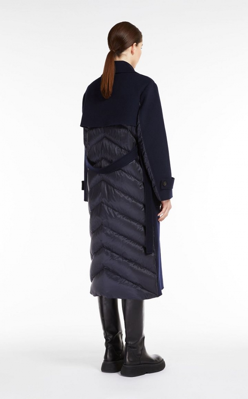 ULTRAMARINE MaxMara Wool Broadcloth Trench Coat Padded | MMR593975