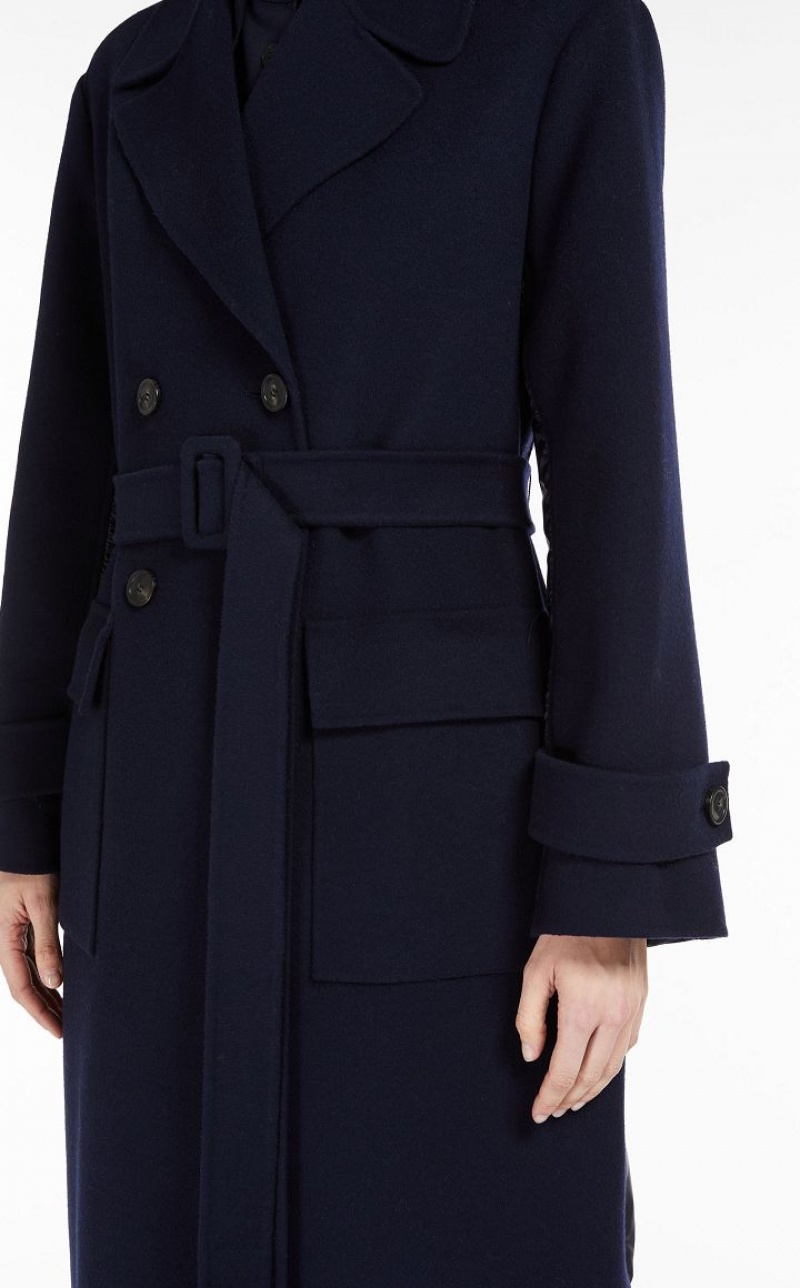 ULTRAMARINE MaxMara Wool Broadcloth Trench Coat Padded | MMR593975