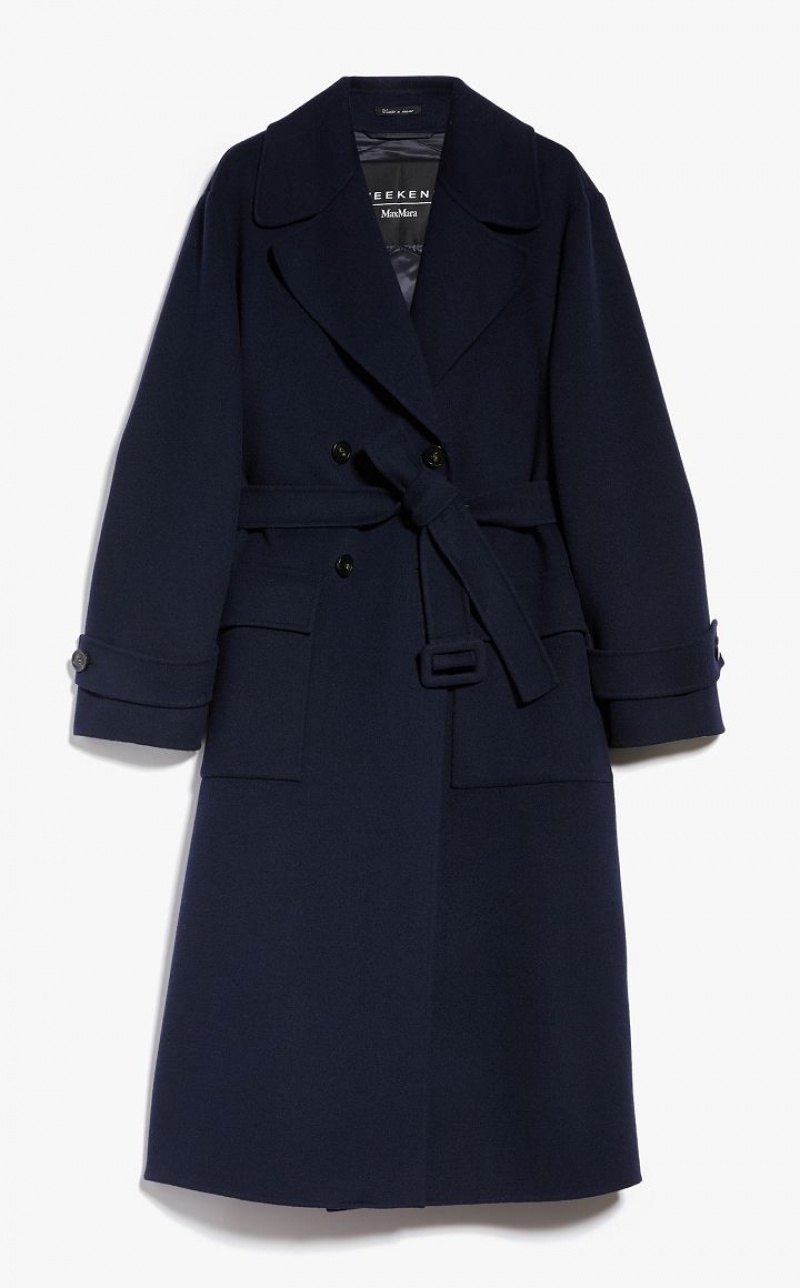 ULTRAMARINE MaxMara Wool Broadcloth Trench Coat Padded | MMR593975