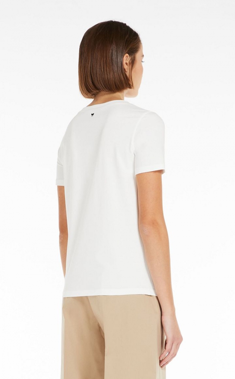 WHITE MaxMara Basic Jersey T-shirts | MMR593673