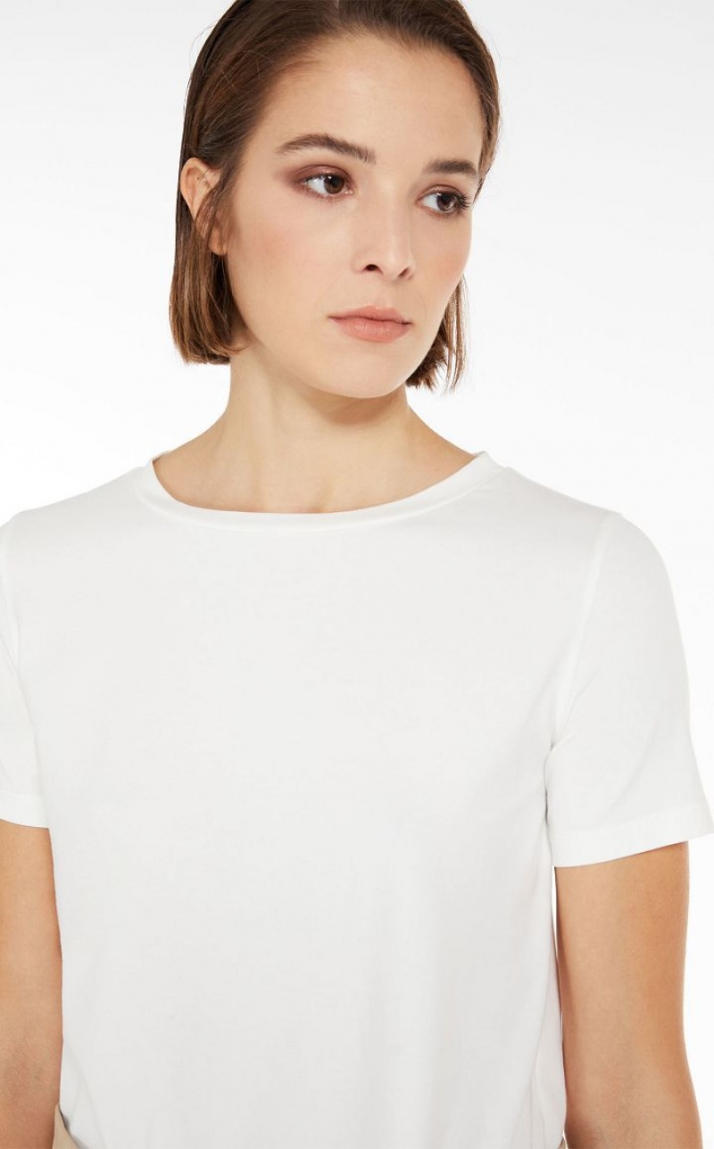 WHITE MaxMara Basic Jersey T-shirts | MMR593673