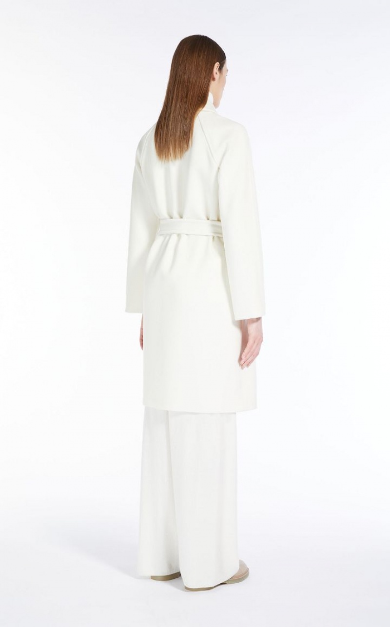 WHITE MaxMara Cashmere And Wool Robe Coats | MMR593879