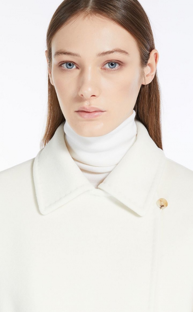 WHITE MaxMara Cashmere And Wool Robe Coats | MMR593879